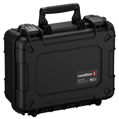 Black Condition one case with a black handle on a white background