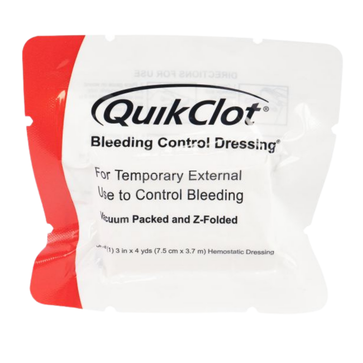 QuikClot Bleeding Control Z-fold Dressing - 3 in. x 4 yd