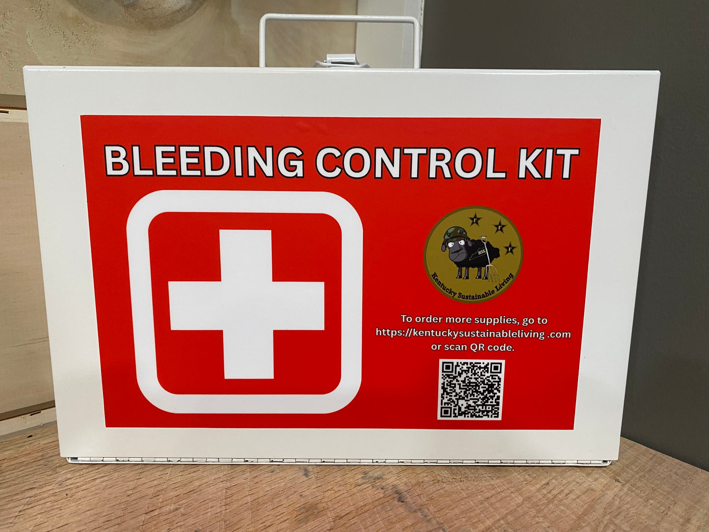 Bleeding control first aid kit in hard metal case 