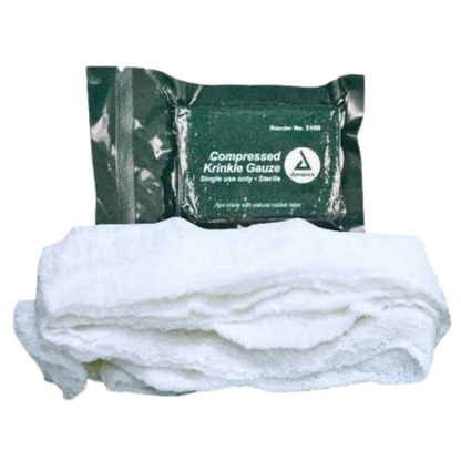 Compressed Krinkle Gauze Sterile 4.5" x 4.1 yd
