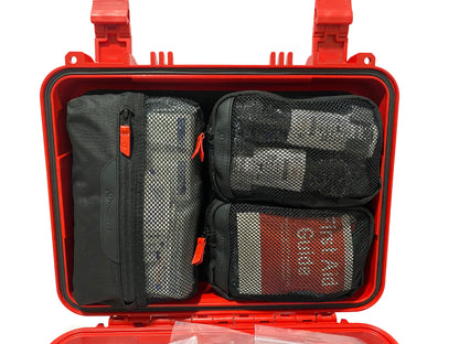 Red Condition one case with a black lid organizer 