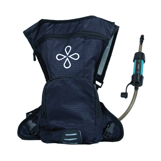Puribag Adventure Pack - [hydration backpack with 2L water bladder and adaptable membrane filter kit]